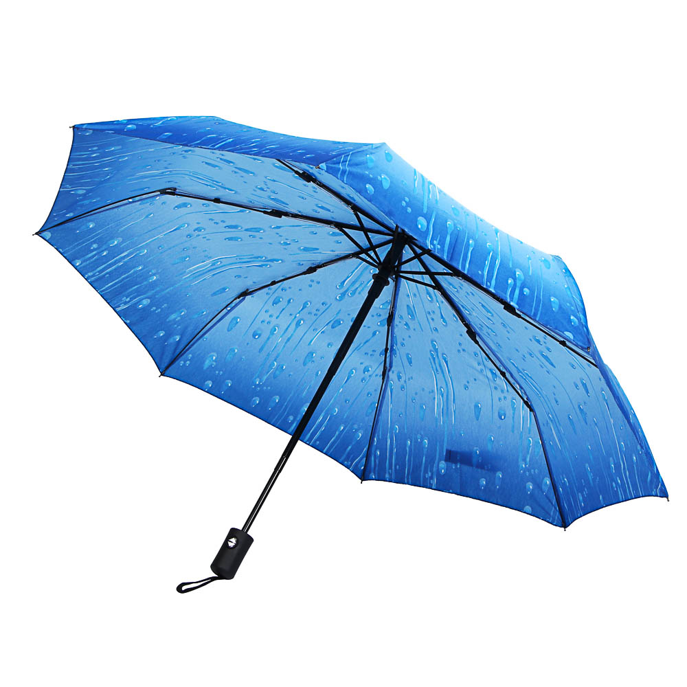 Зонт автомат, диаметр 95 см, 8 спиц, металл, пластик, полиэстер, 4 дизайна, арт.№ 302-417