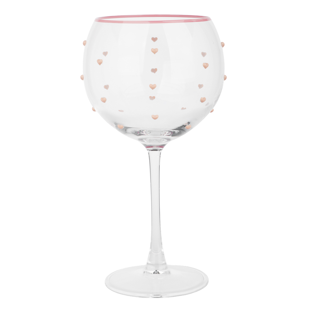 Бокал для вина с сердечками тм MILLIMI Инлав, 620мл, стекло, арт.№ 878-727