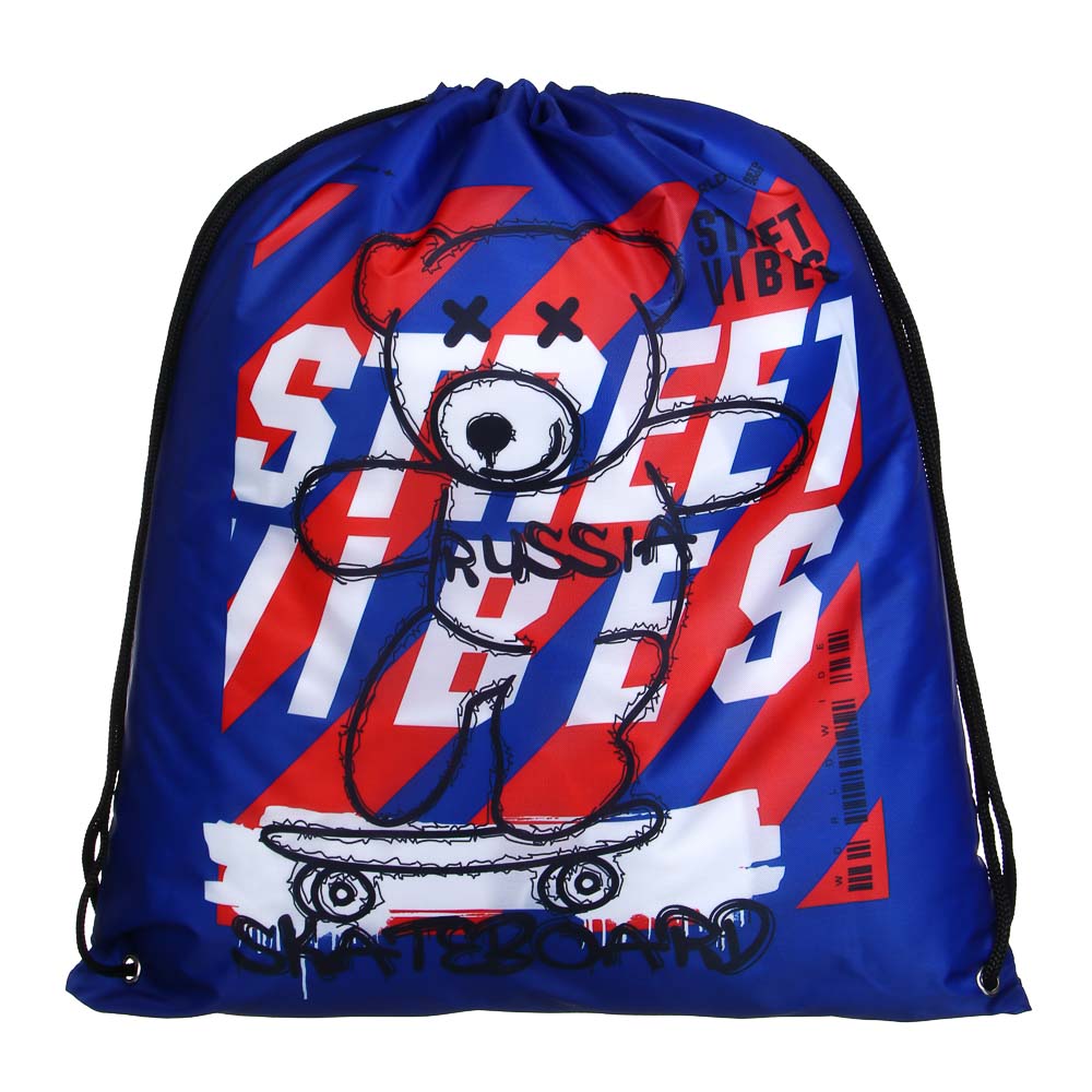 Мешок для сменной обуви на завязках "Скейтборд", увеличенный размер 40x47см, полиэстер, арт.№ 524-296