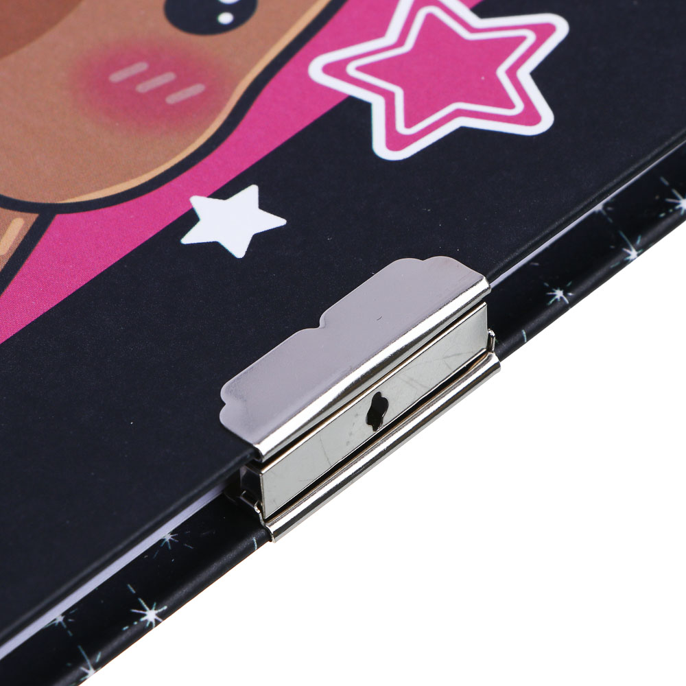 Записная книжка, 13х18 см, с замком, "Панда/Капибара", с фигурной ручкой, в коробке, арт.№ 524-297