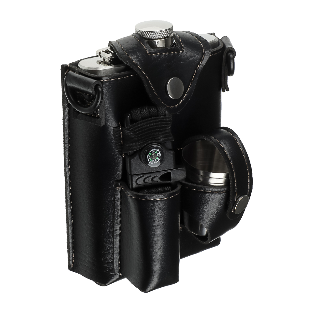 Набор походный командирский тм BY Русские супергерои, (фляга, 3 стопки), нерж.сталь, арт.№ 123-068