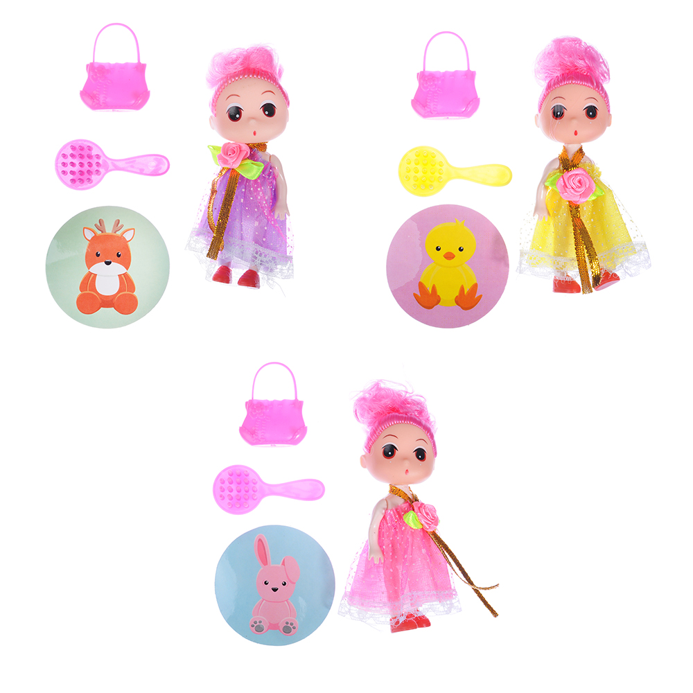 ИГРОЛЕНД Кукла с аксессуарами в чемоданчике, PP,PVC, полиэстер, 14х8,5х5см, 3 дизайна, арт.№ 267-814