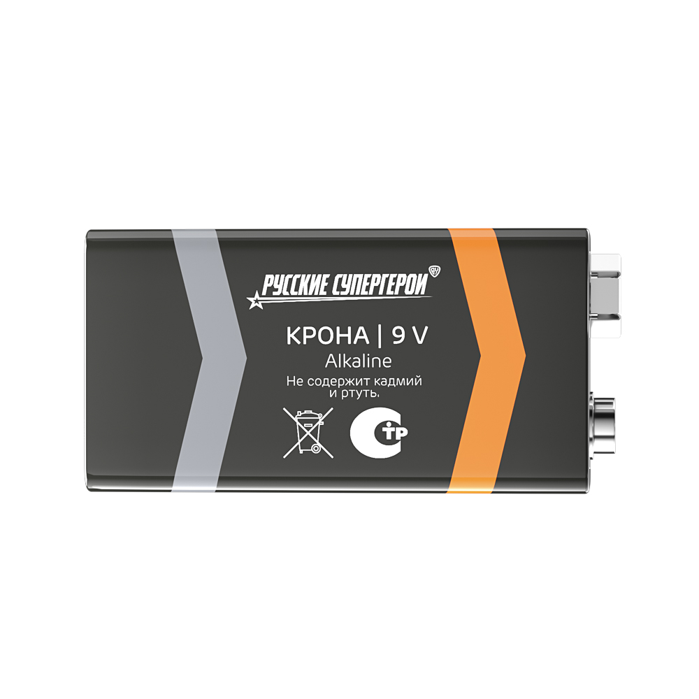 Батарейка КРОНА BY (6LF22, 6LR61) 1шт в блистере, щелочная 9В, арт.№ 917-114