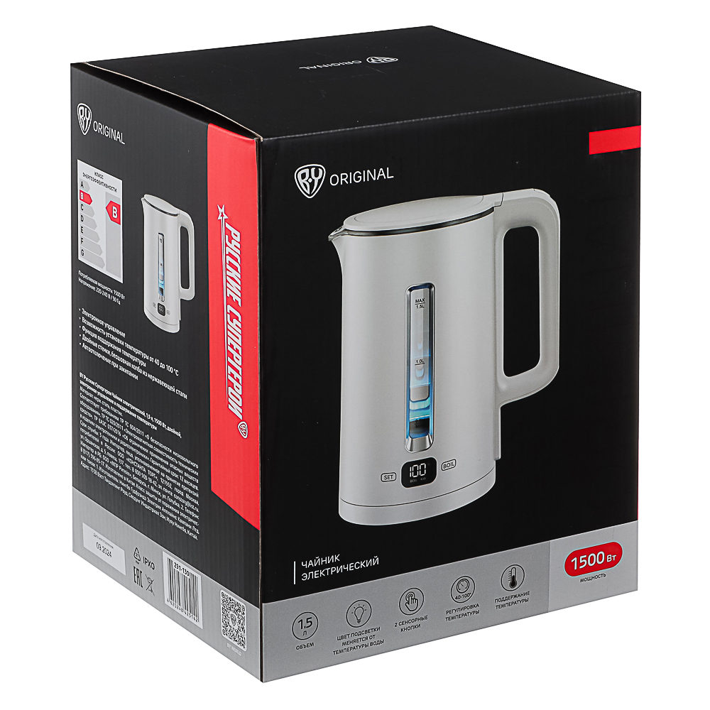 BY Русские Супергерои Чайник электрический, 1,5л, 1500Вт,двойной, электронное упр. и поддерж. темп., арт.№ 291-130