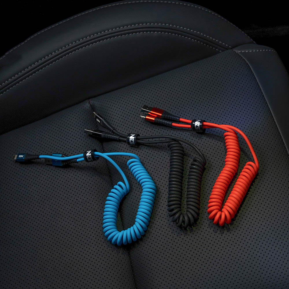 NG Кабель для зарядки Спираль iP, 2 м, 2.4А, быстрая зарядка, 3 цвета, арт.№ 788-041