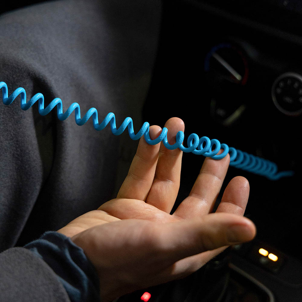 NG Кабель для зарядки Спираль iP, 2 м, 2.4А, быстрая зарядка, 3 цвета, арт.№ 788-041