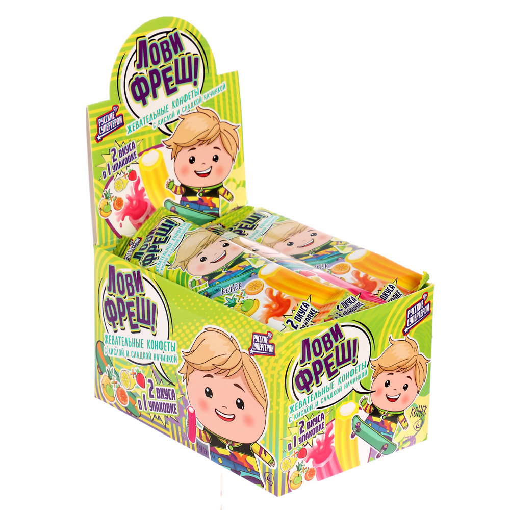 BY Русские Супергерои Жевательные конфеты кислые 16 гр., арт.№ 347-221