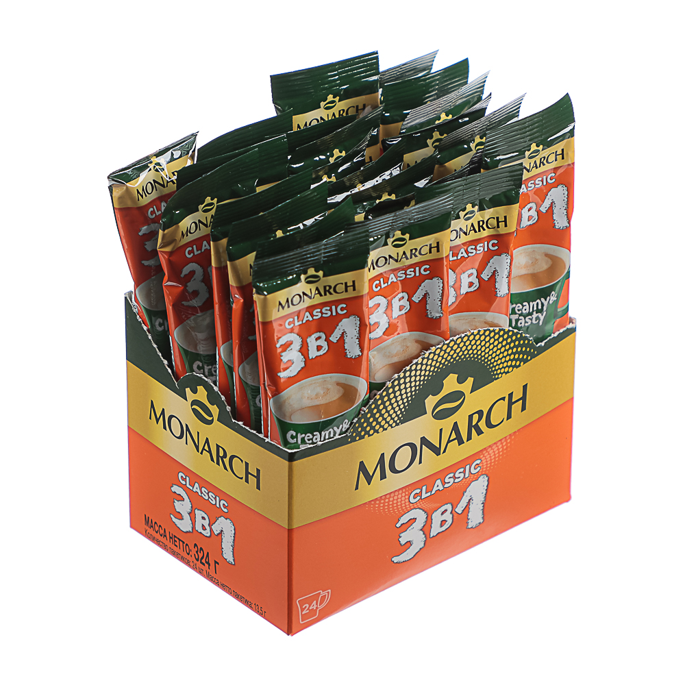 Напиток кофейный 3в1 МОНАРХ классик, 13.5г, арт.№ 347-297
