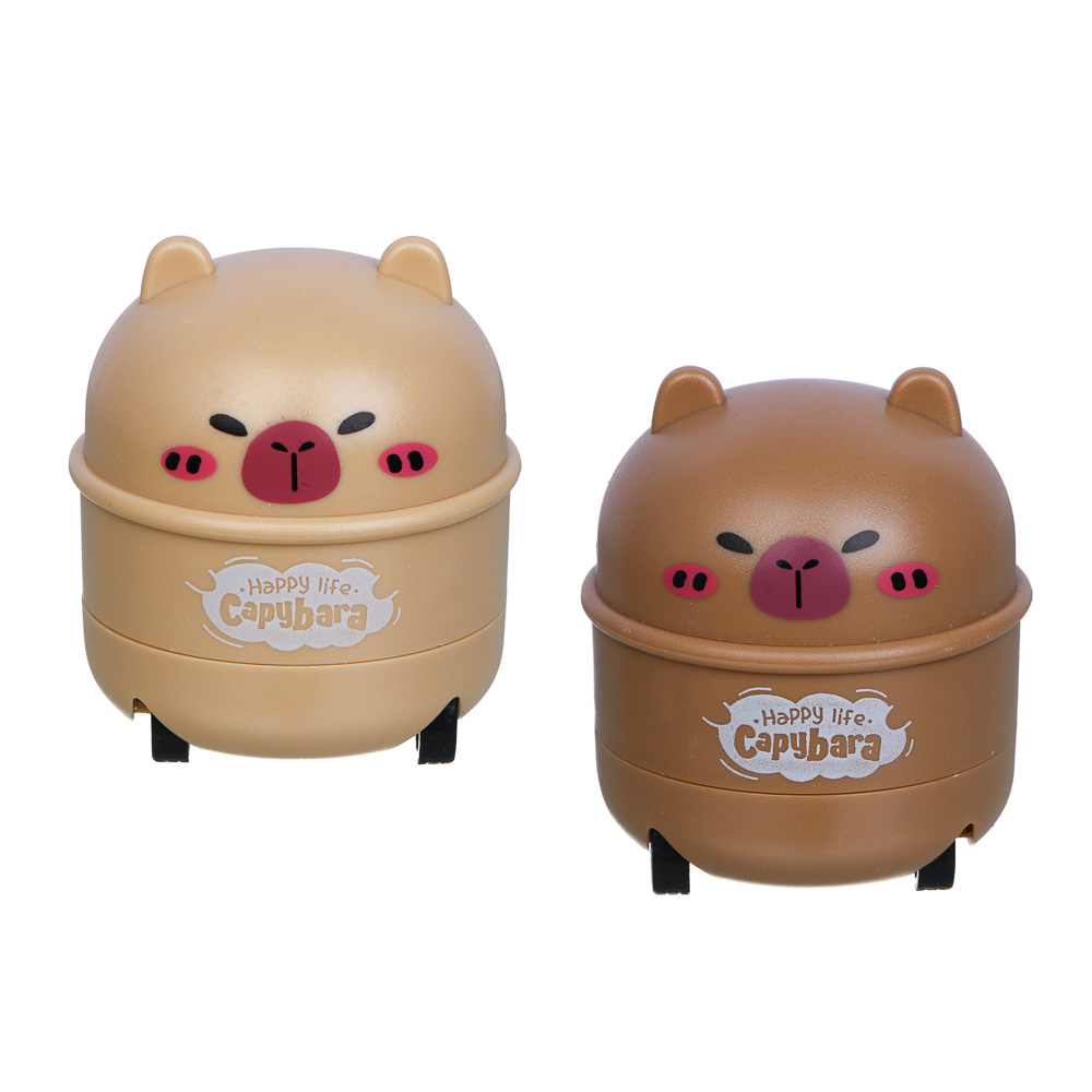 Точилка с контейнером "Капибара", на механических колесиках, 2 дизайна, шоу-бокс, арт.№ 607-077