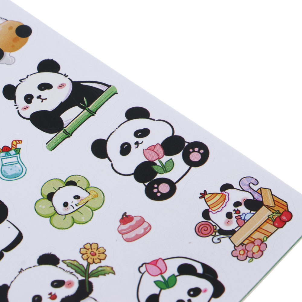 Записная книжка "Панда" 7х26см, с наклейками и брелоком, PET, бумага, 4 дизайна, шоу-бокс, арт.№ 557-090