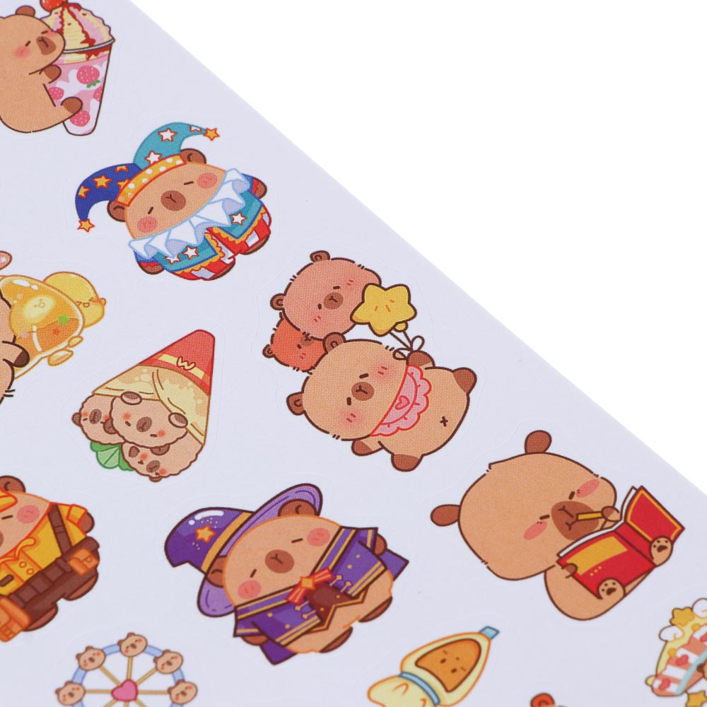 Записная книжка "Капибара" 7х26см, с наклейками и брелоком, PET, бумага, 4 дизайна, шоу-бокс, арт.№ 557-091