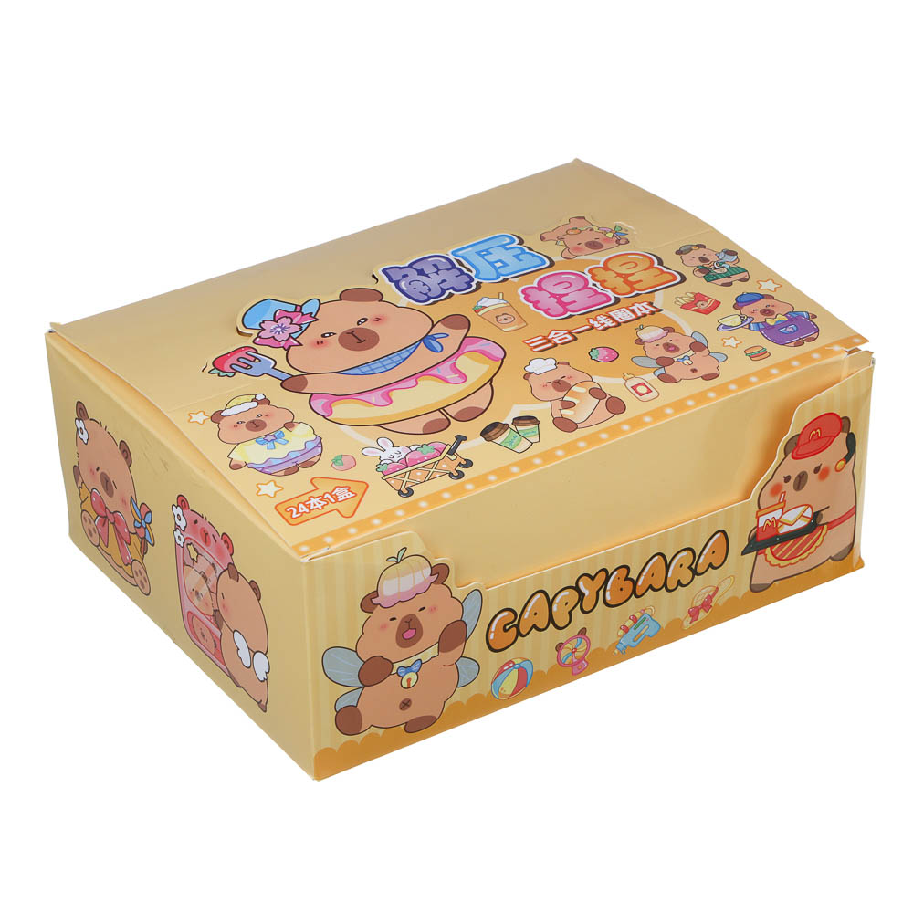 Записная книжка "Капибара" 7х26см, с наклейками и брелоком, PET, бумага, 4 дизайна, шоу-бокс, арт.№ 557-091