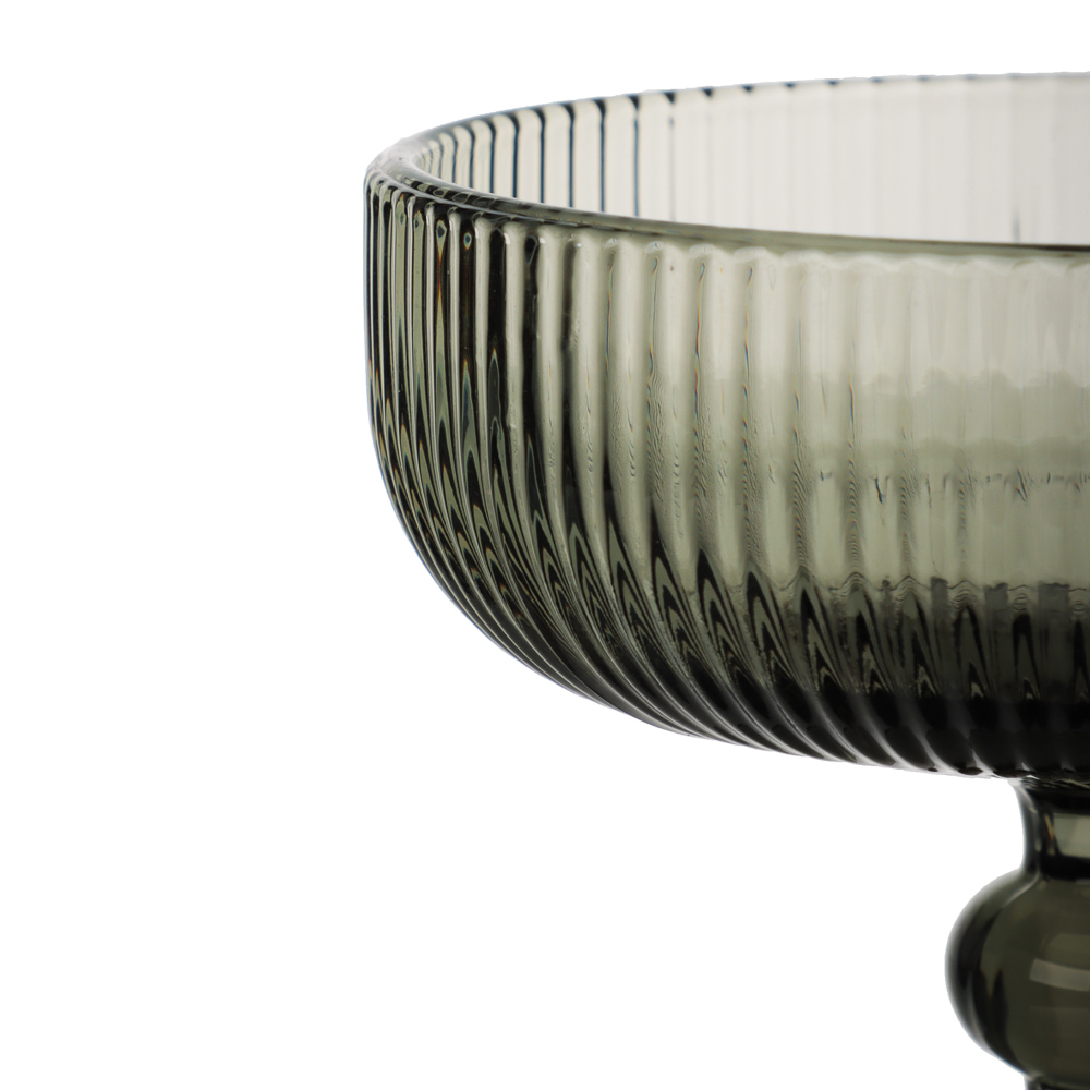 MILLIMI Бокал-креманка Грея, 250мл, стекло, серый, рифленый, арт.№ 878-633