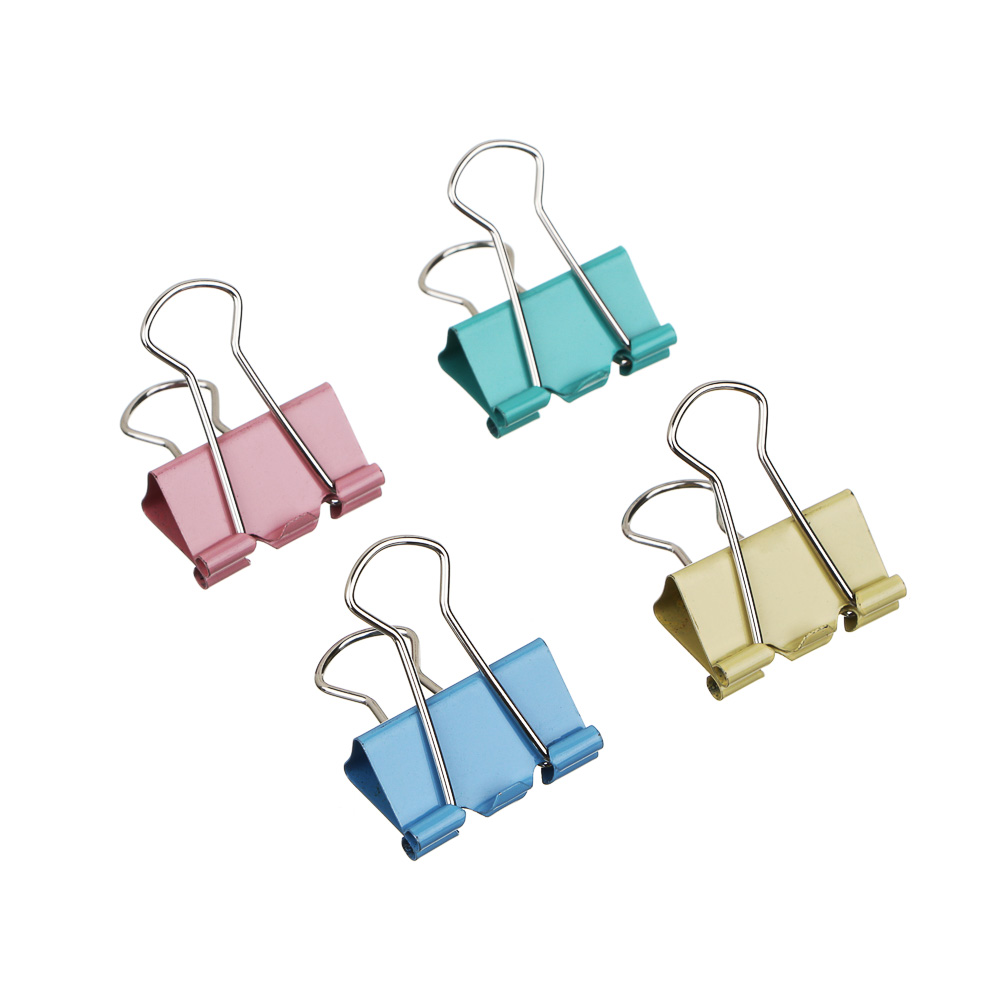 ClipStudio Набор зажимов для бумаг металлический 41 мм цветной, 12 штук в картонной коробке, арт.№ 588-019