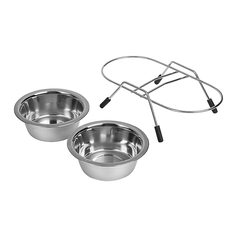 Миска для домашних животных двойная, нерж.сталь, 2x240 мл, арт.№ 273-471