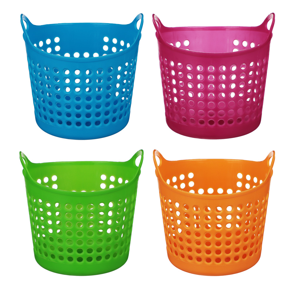Блок для хранения мелочей "Корзина с ручками", 10,5x10,5см, пластик, 3 цвета, 6101-А, арт.№ 444-217