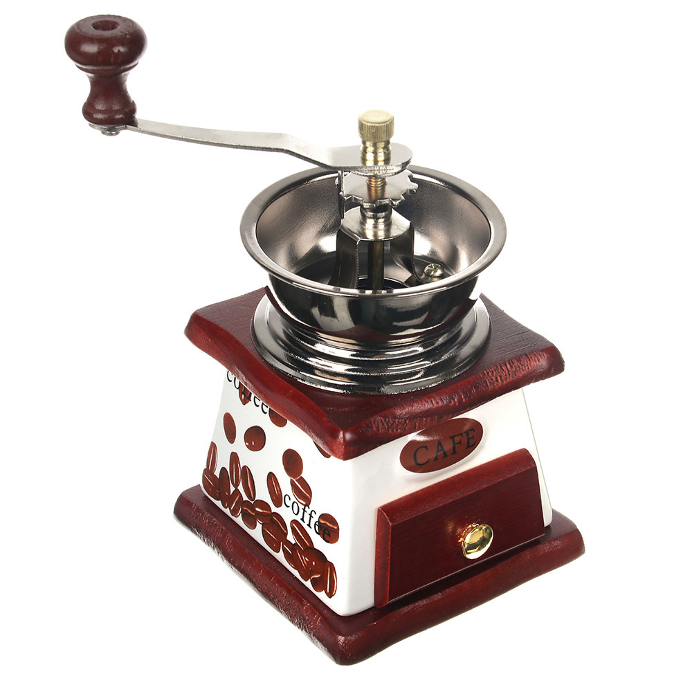 Кофемолка с керамическим основанием, металл, дерево, 10x10x17,5см, арт.№ 827-002