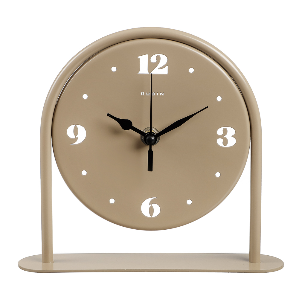 Часы настольные металл, открытая стрелка, корпус бежевый, "Классика", арт.1816-002, арт.№ 529-280