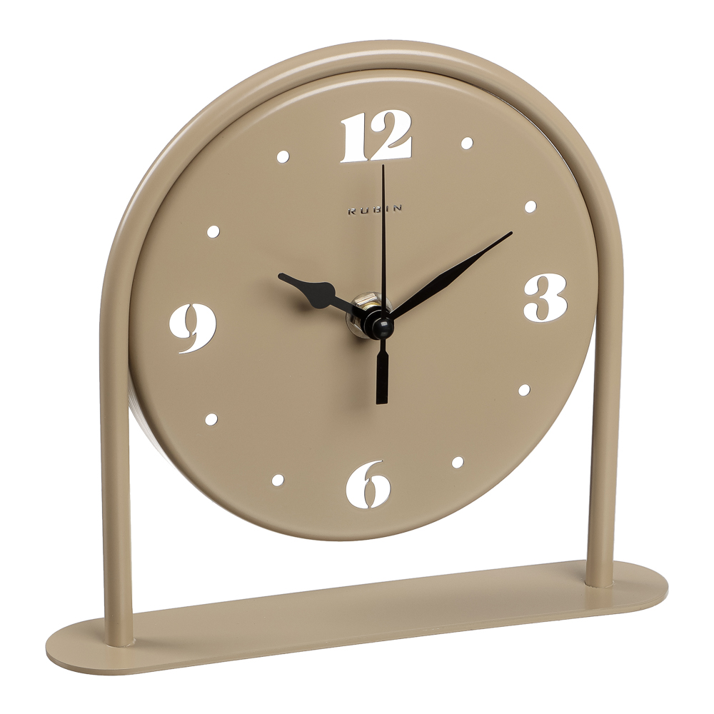 Часы настольные металл, открытая стрелка, корпус бежевый, "Классика", арт.1816-002, арт.№ 529-280