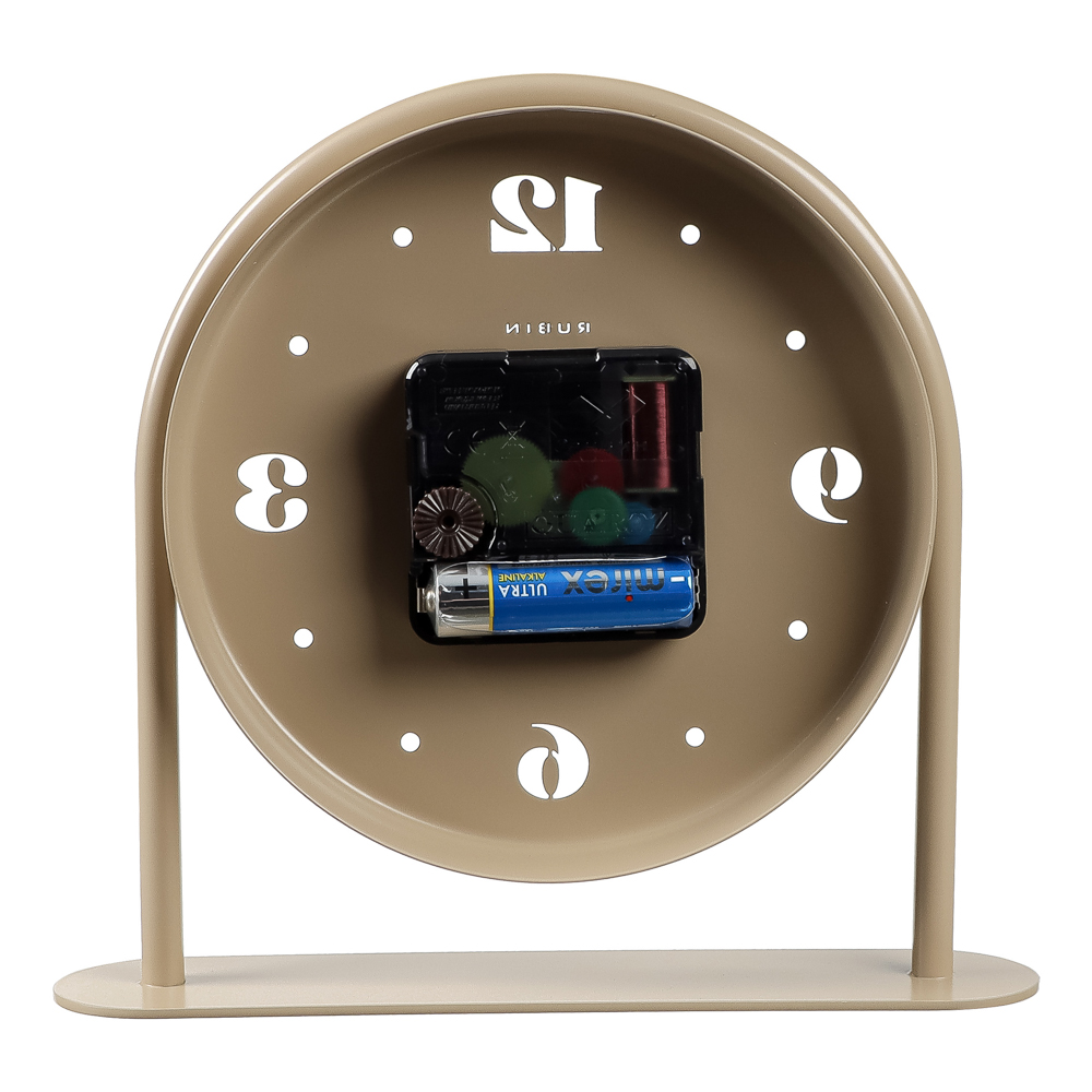 Часы настольные металл, открытая стрелка, корпус бежевый, "Классика", арт.1816-002, арт.№ 529-280