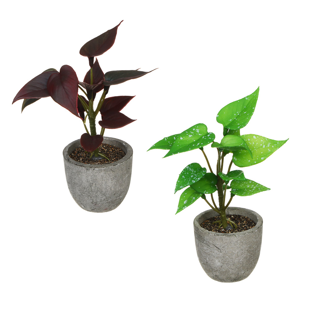 LADECOR Цветок искусственный в кашпо, 6х15 см, целлюлоза, PU, пластик, 2 дизайна, арт.№ 501-576