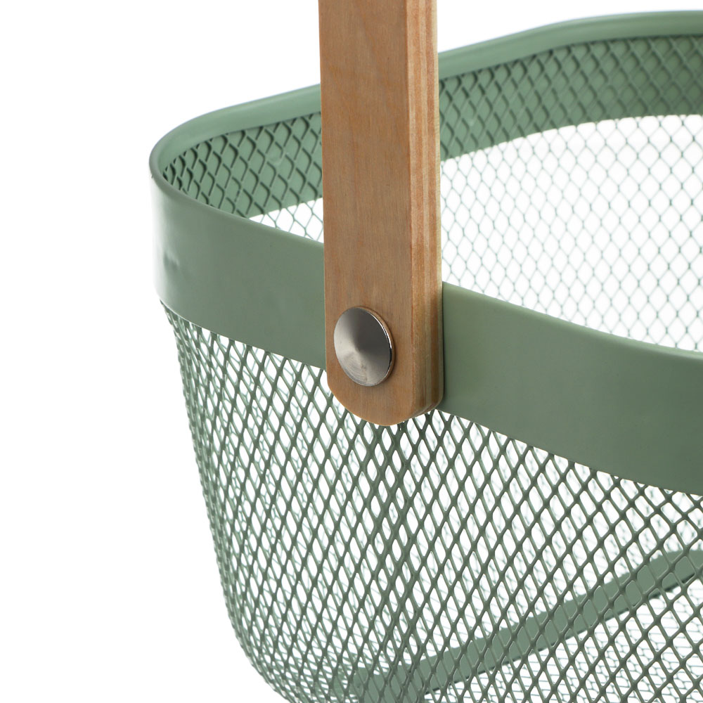 Корзинка тм VETTA Ботаника, 23х16,5х12,5см, металл, деревянная ручка, 2 цвета, арт.№ 414-219