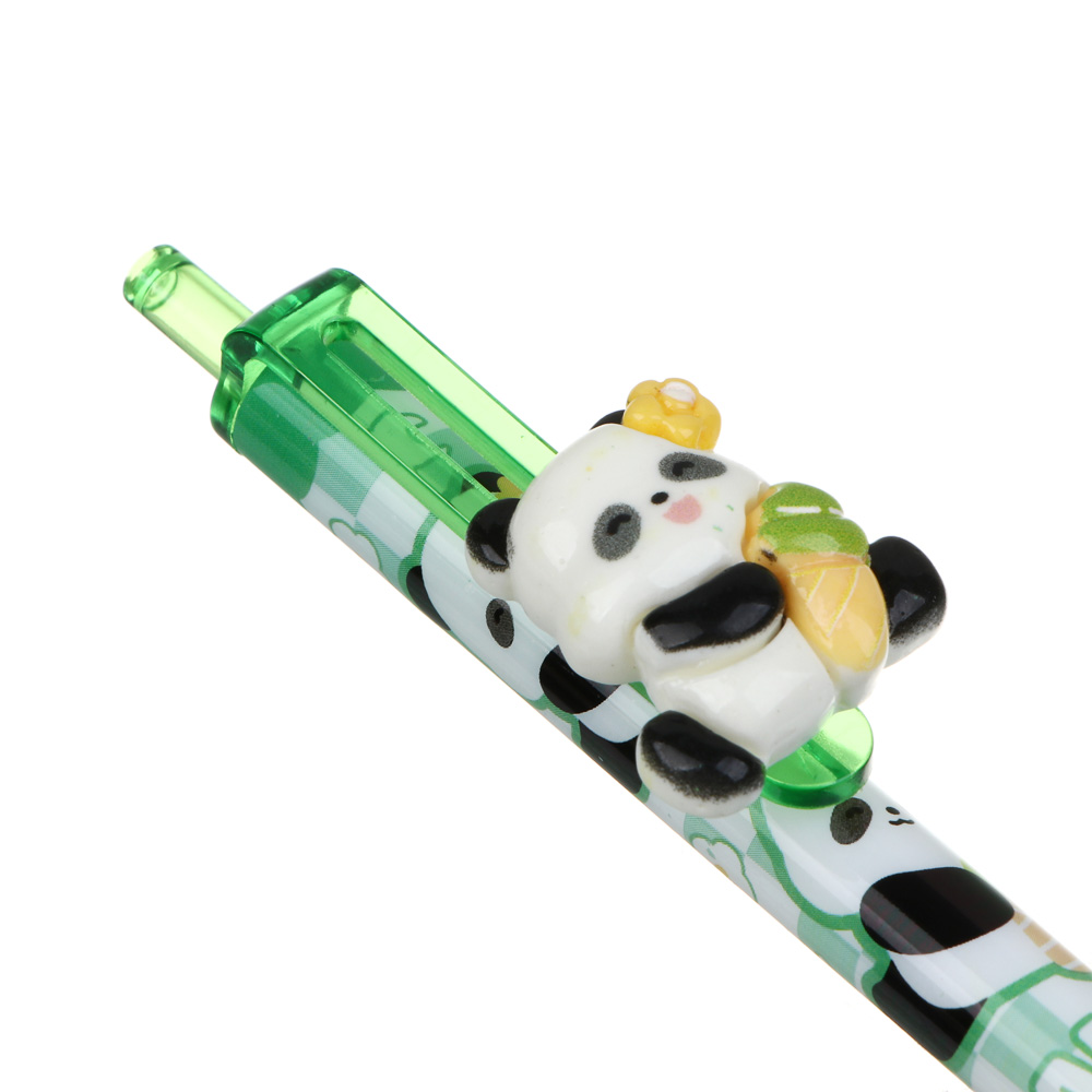 Авторучка гелевая "пиши-стирай" синяя, с подвижной фигуркой на клипе, "Панда", 3 дизайна, арт.№ 591-237