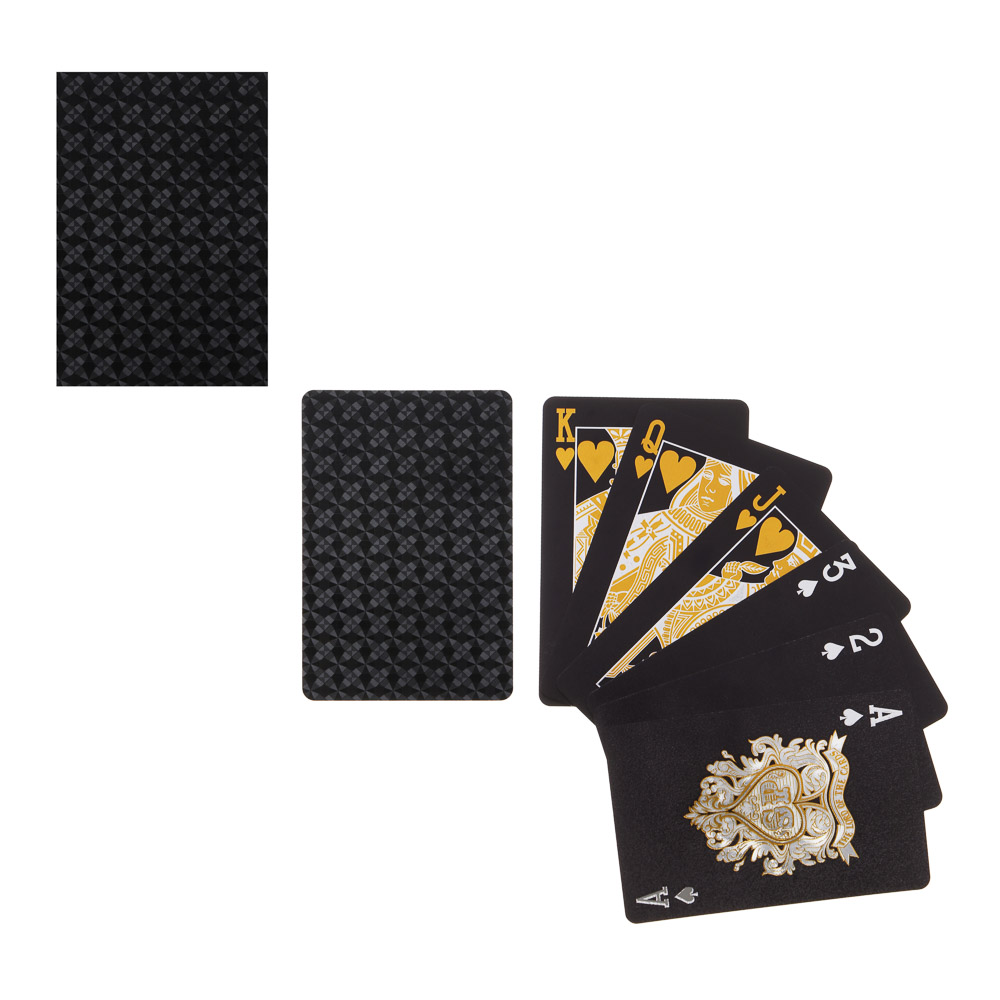 Карты пластиковые, черные c золотом, арт.№ 538-201