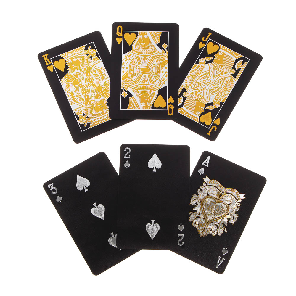 Карты пластиковые, черные c золотом, арт.№ 538-201