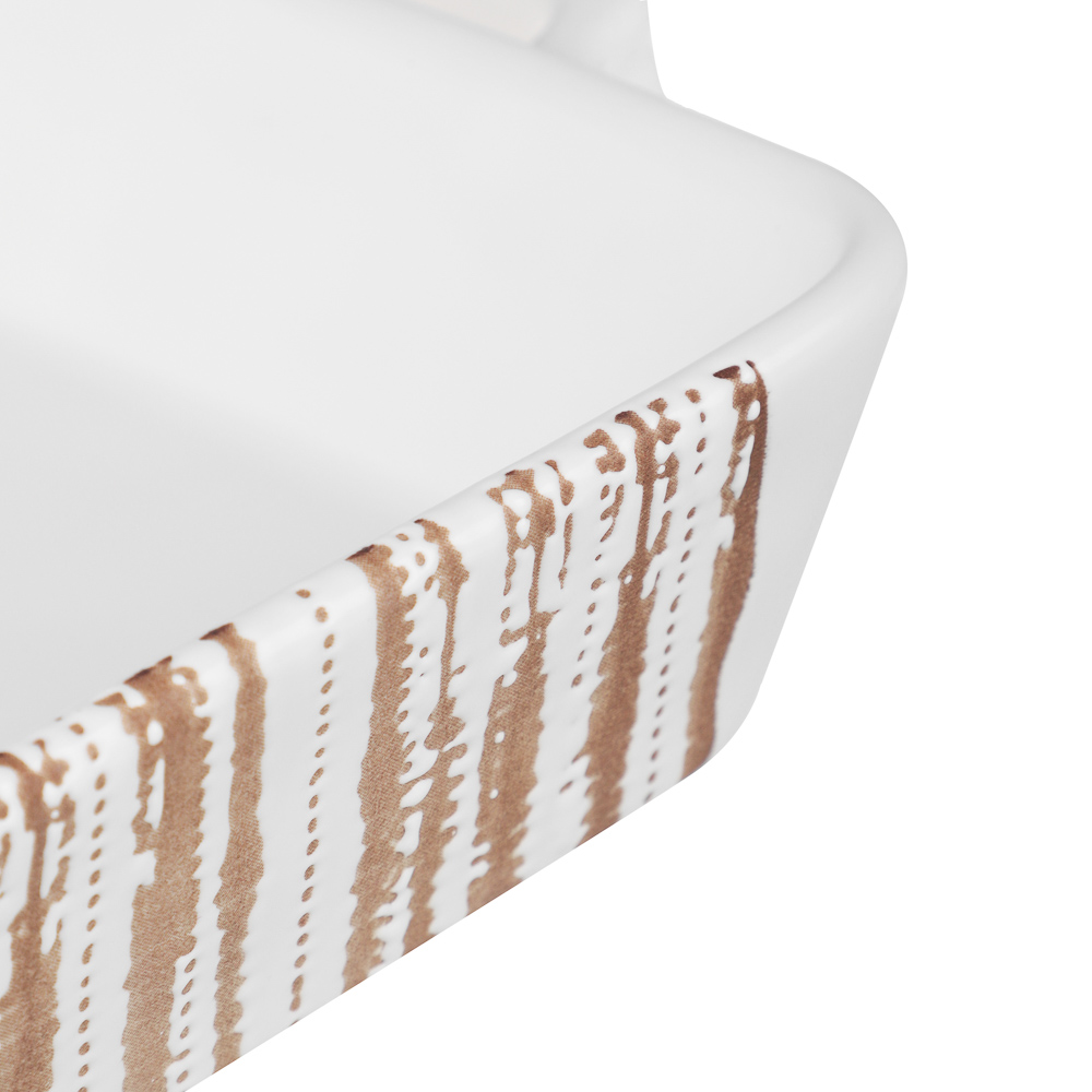 MILLIMI Форма для запекания и сервировки прямоугольная с ручками, керамика, 31х19х5,5 см, объем 1,4 л, белая, арт.№ 826-392