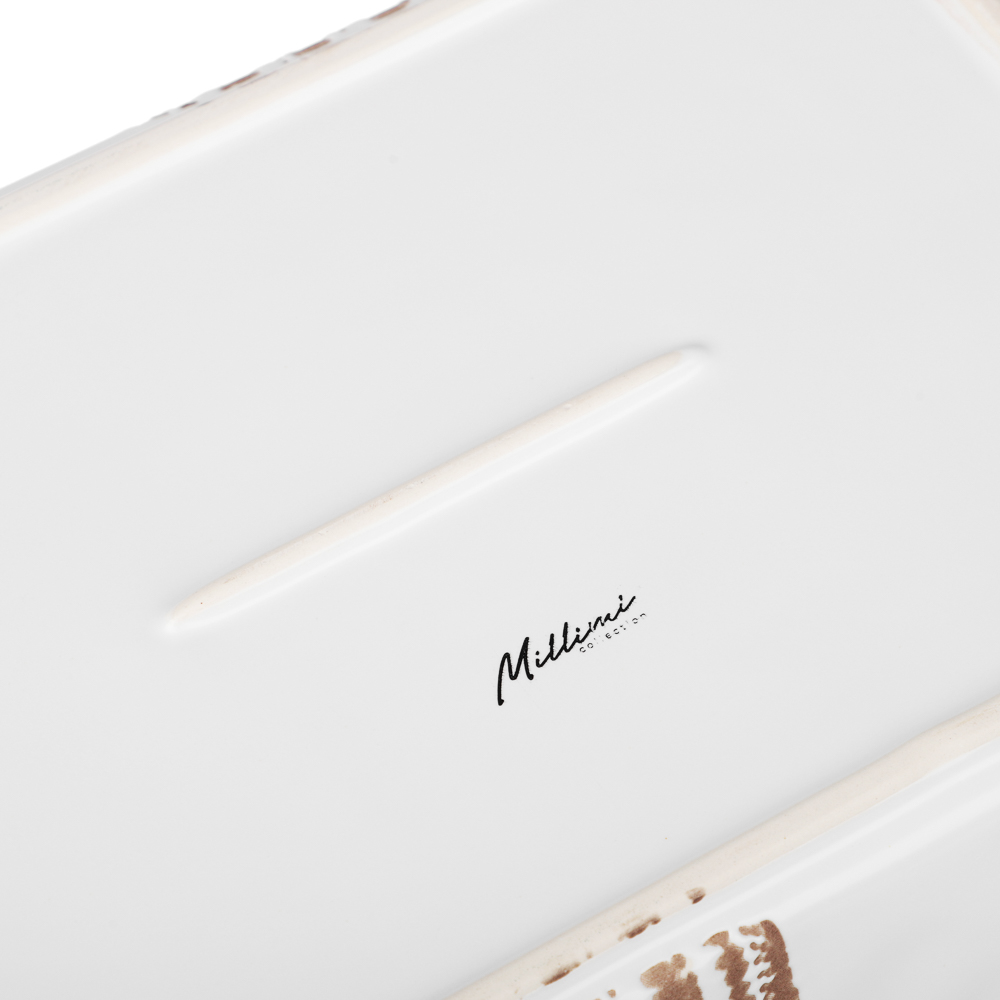 MILLIMI Форма для запекания и сервировки прямоугольная с ручками, керамика, 31х19х5,5 см, объем 1,4 л, белая, арт.№ 826-392