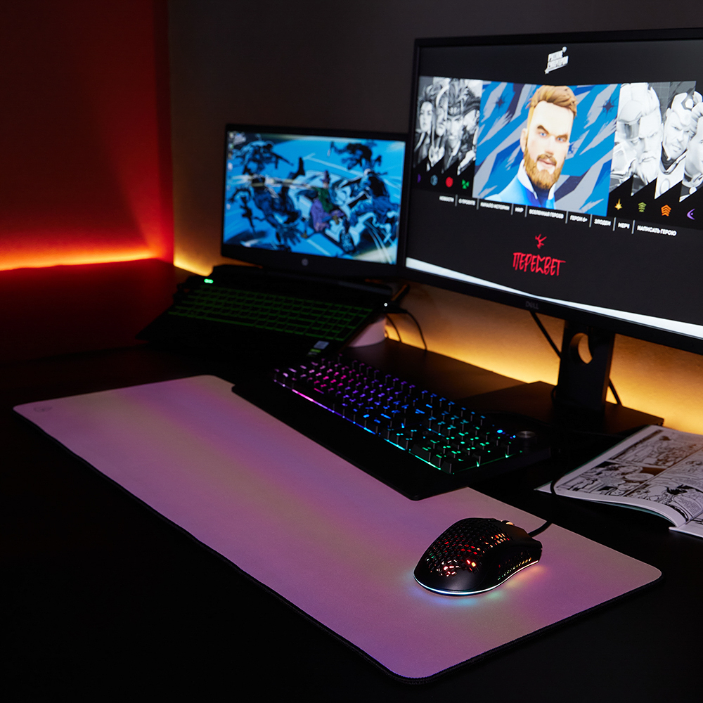 Коврик игровой BY "Polymer" 800х300х4мм, прорезиненный с PVC покрытием, переливающийся, арт.№ 405-067