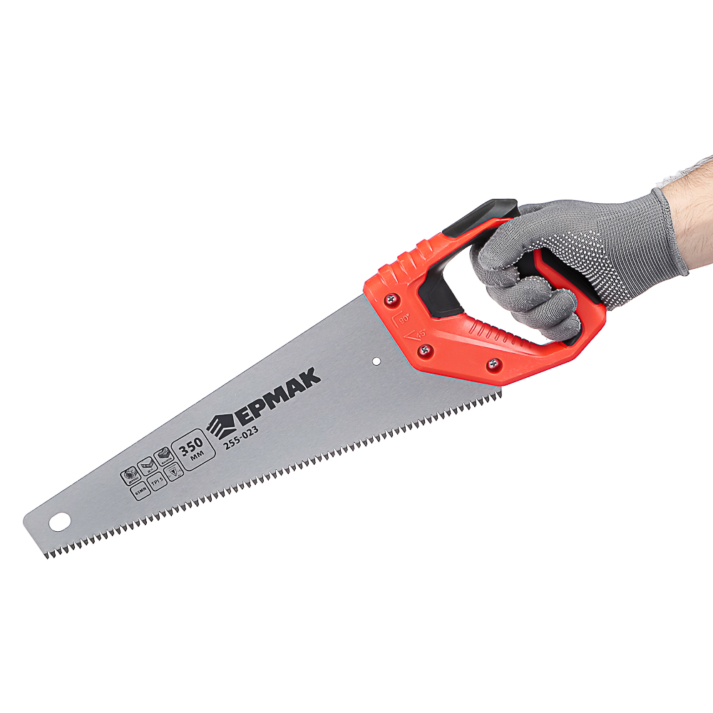 ЕРМАК Ножовка по дереву "Средний зуб 3D" 350мм, арт.№ 255-023