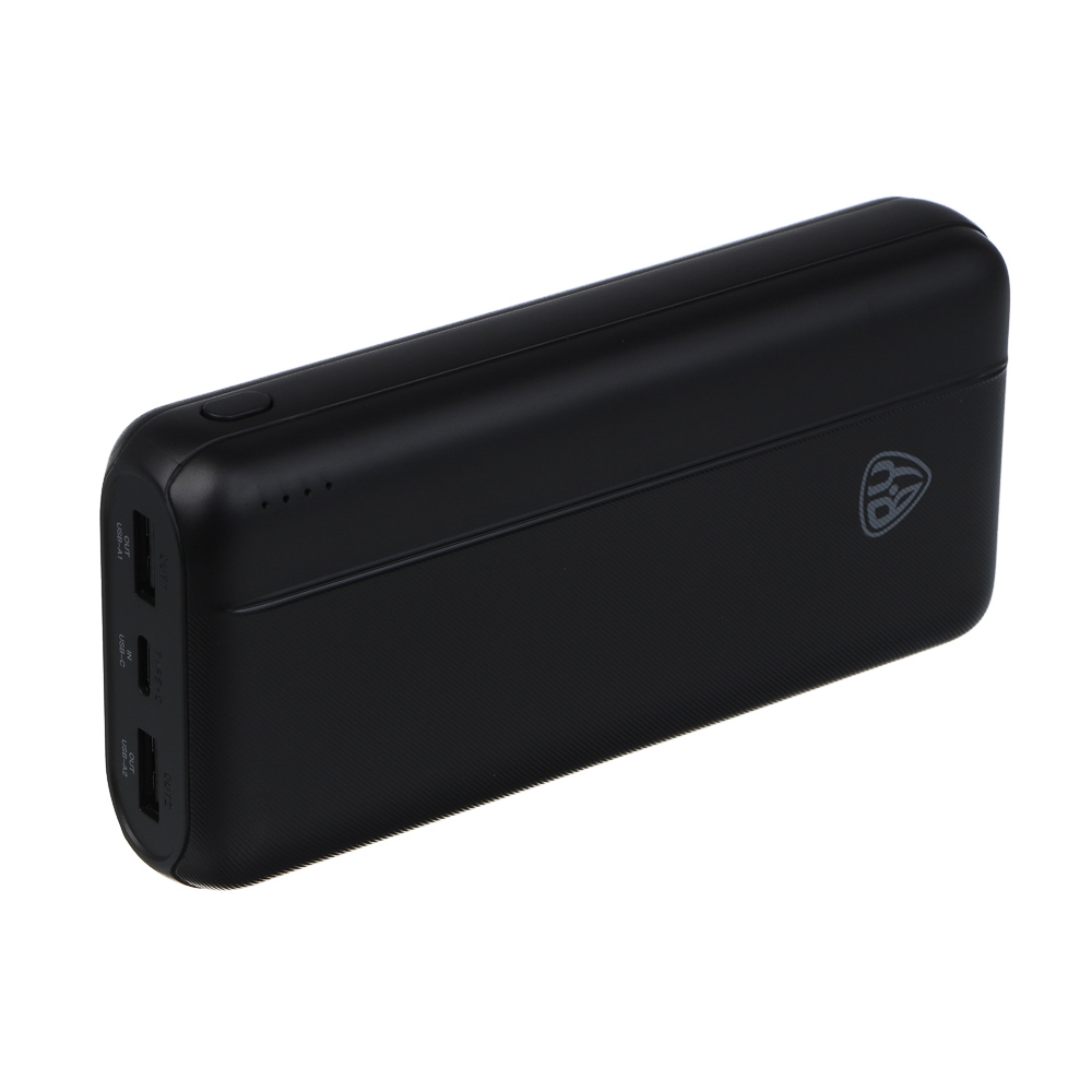 Аккумулятор мобильный BY Multivolt 20000мАч, 2xUSB-A, 1xUSB-C, 1xMicro-USB, 10W, пластик, чёрный, арт.№ 031-183