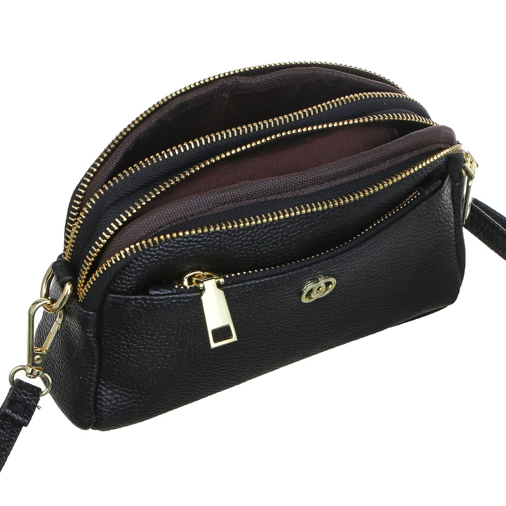 Сумка кроссбоди c 2-мя отделениями на длинном ремне тм ЮL,ПУ, 19х11,5х4,5см, 2 цвета, КЖС24-25, арт.№ 337-196