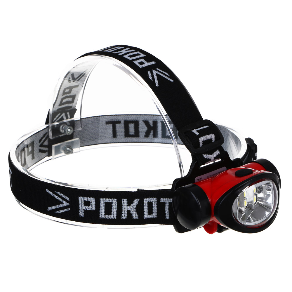 Фонарь налобный тм РОКОТ, 6 СОВ, 3 режима, 3хААА, 80х30х43 мм, арт.№ 221-037