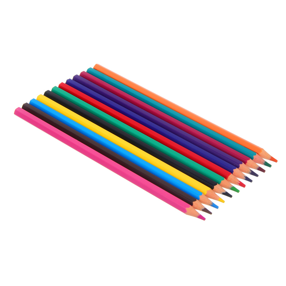 Карандаши цветные пластиковые BY Русские Супергерои "Ночь" в тубусе с точилкой, D2,5мм.,12 цветов, арт.№ 801-106