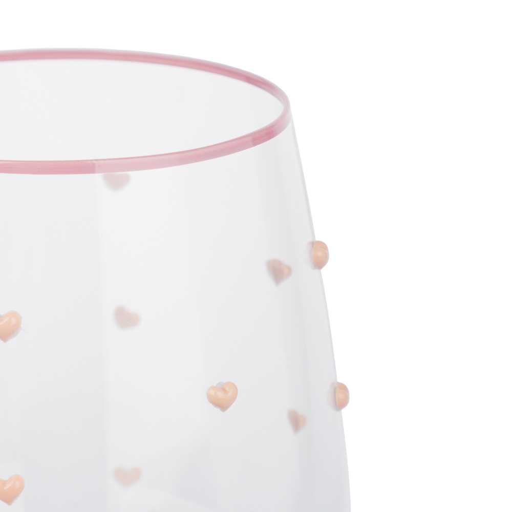 Стакан с сердечками тм MILLIMI Инлав, 520мл, стекло, арт.№ 878-729