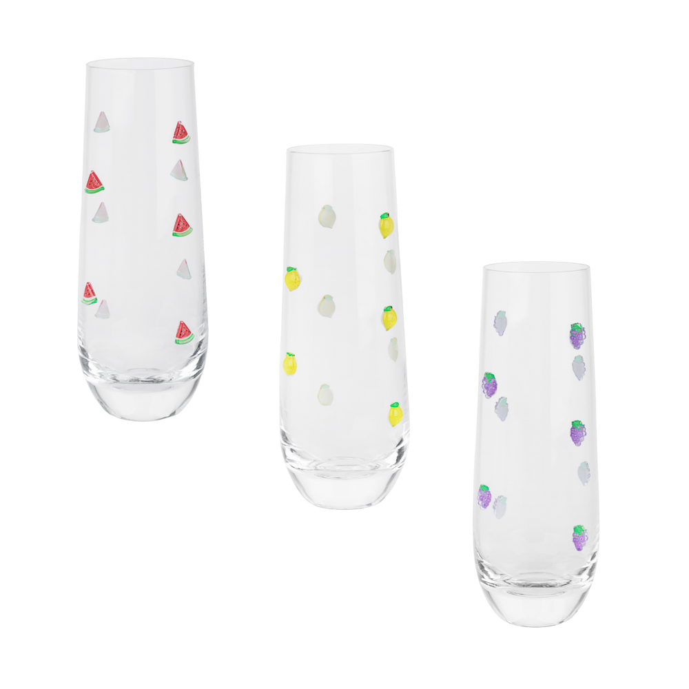 Стакан высокий тм MILLIMI Фрукты, 300мл, стекло, арт.№ 878-730