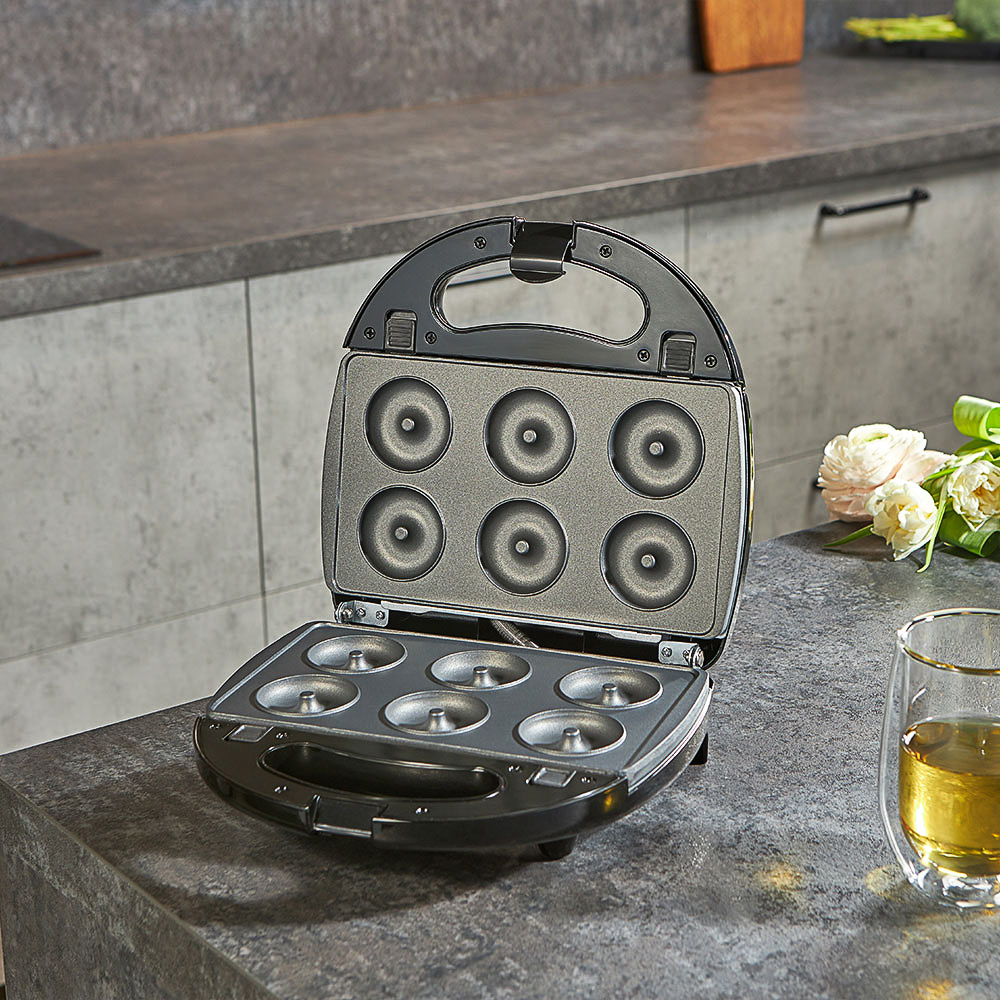 LEBEN Мультипекарь 3-в-1, 800 Вт, 3 съёмных панели (пончик, венские вафли, сэндвич), арт.№ 271-020