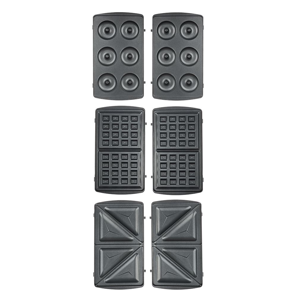 LEBEN Мультипекарь 3-в-1, 800 Вт, 3 съёмных панели (пончик, венские вафли, сэндвич), арт.№ 271-020