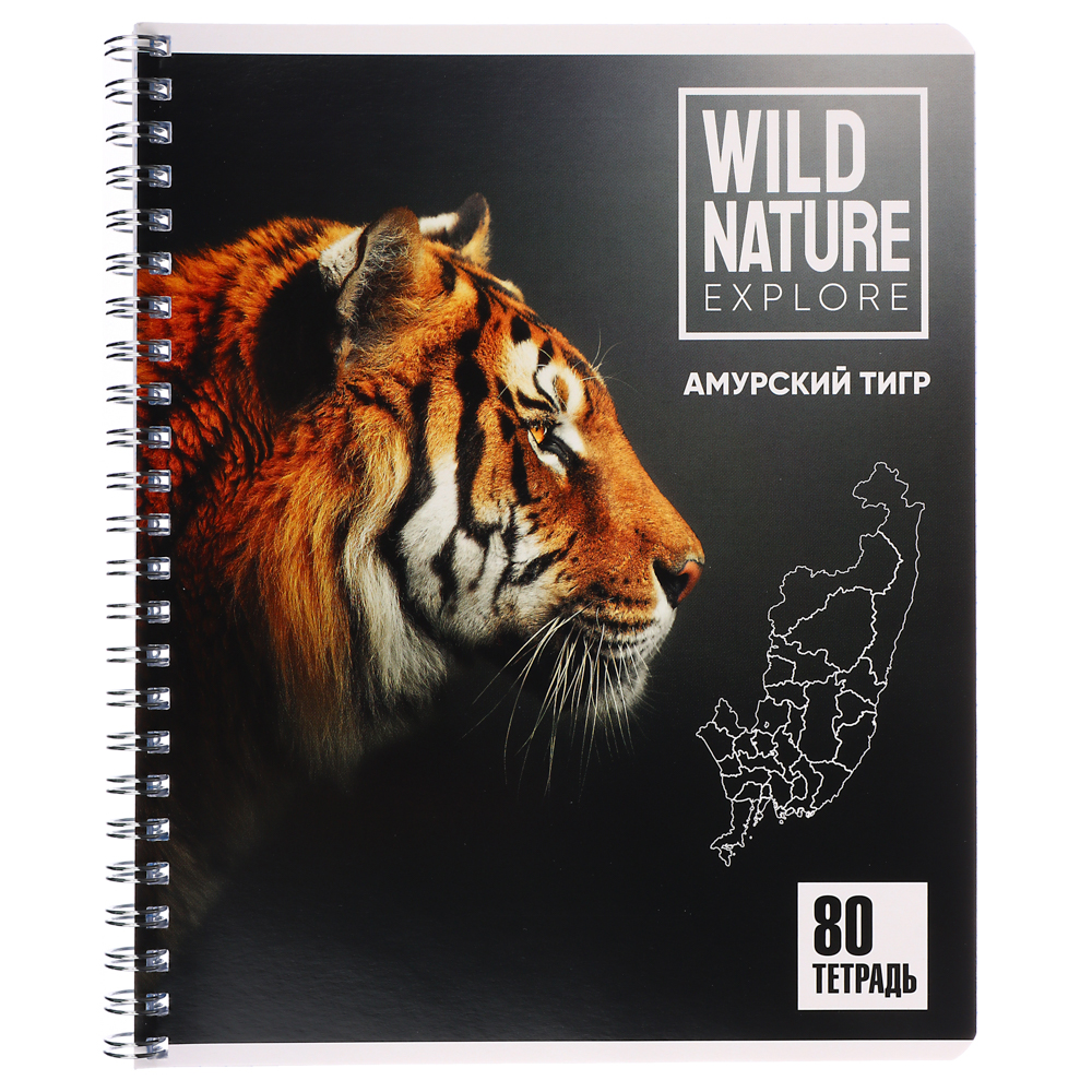 Тетрадь 80л. ClipStudio А5, в клетку, БЕЛЫЕ ЛИСТЫ, обл.картон, на спирали, арт.№ 578-005