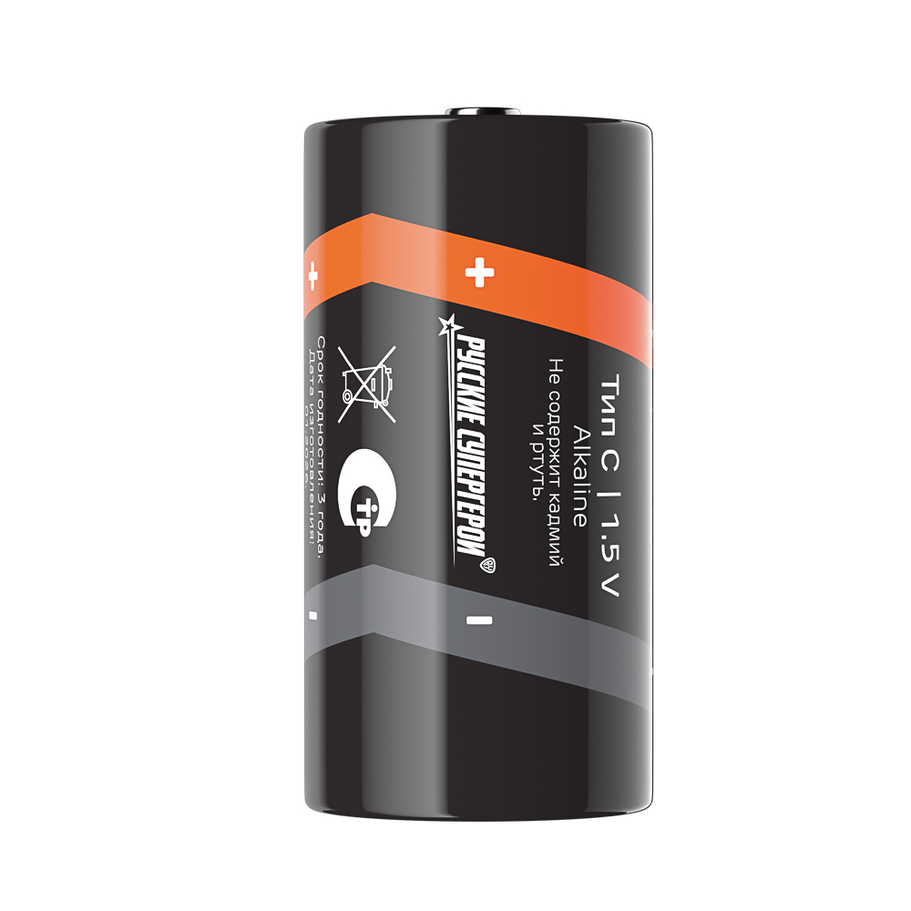 Батарейки C BY (LR14) 2шт в блистере, щелочные 1.5В, арт.№ 917-117