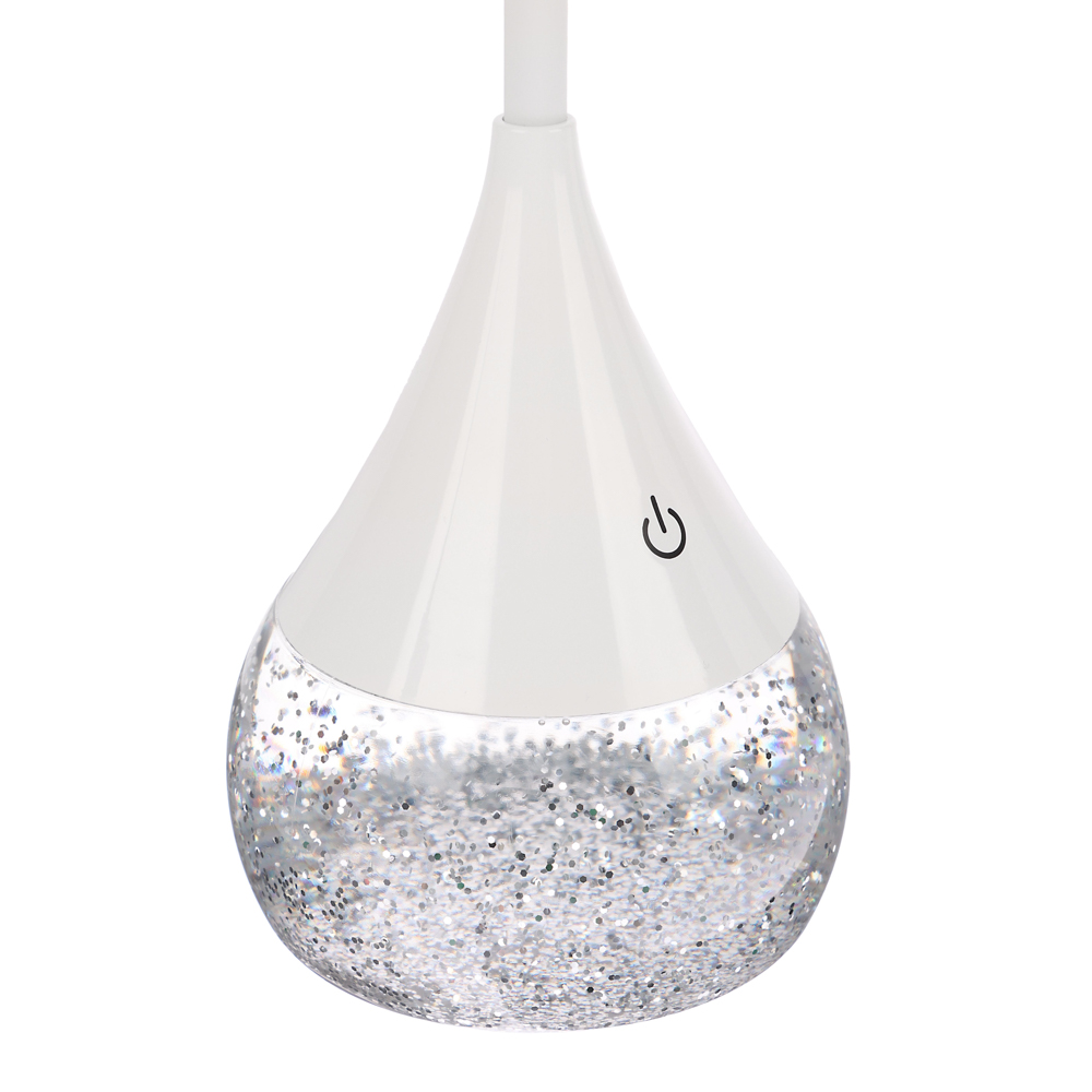 Светильник переносной настольный BY Глиттер,16LED,5Вт,300Лм,RGB,USB-C 5В,каб.1м, дим., пластик,белый, арт.№ 476-451