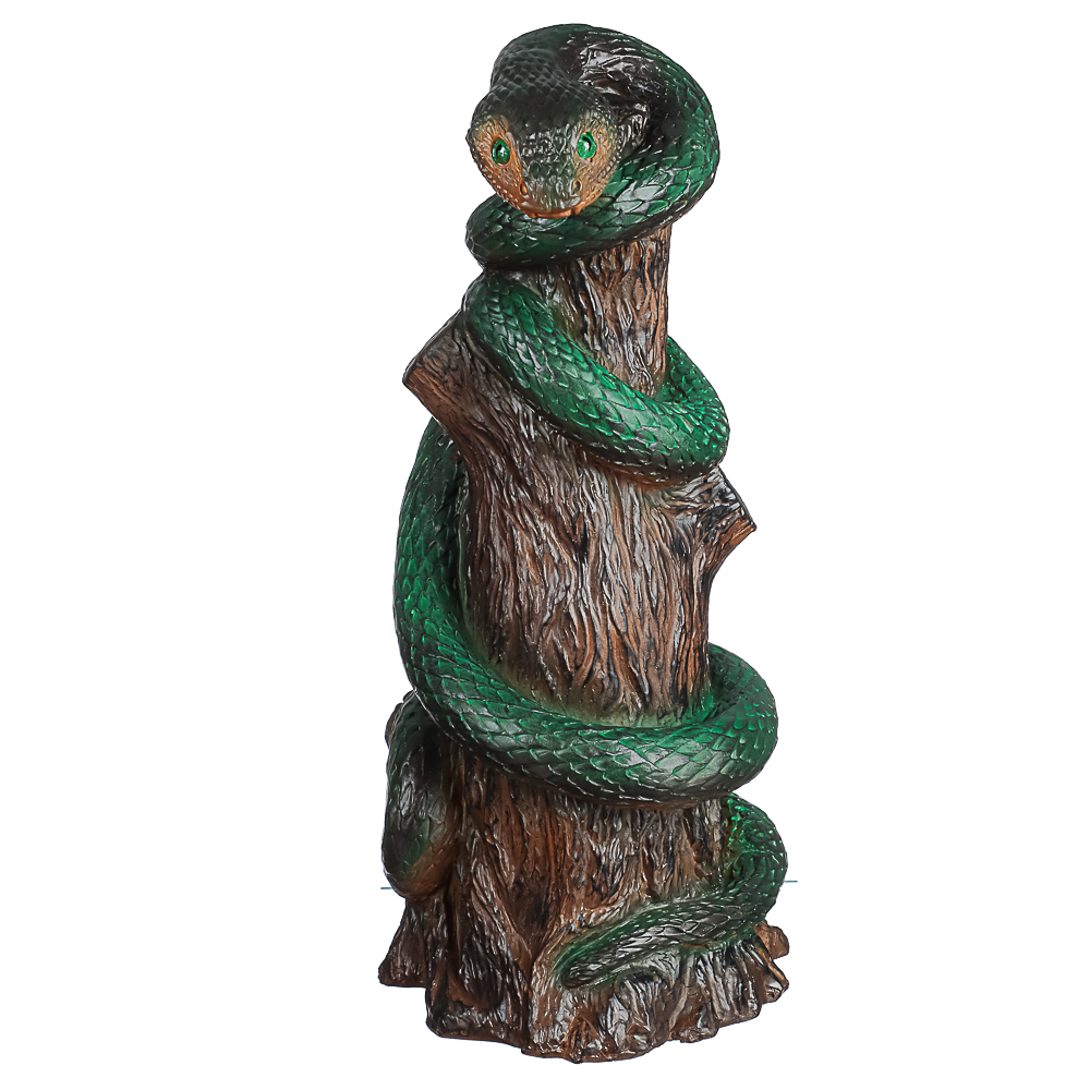 Фигура садовая Змея на пне 33х16см гипс, арт.№ 162-276