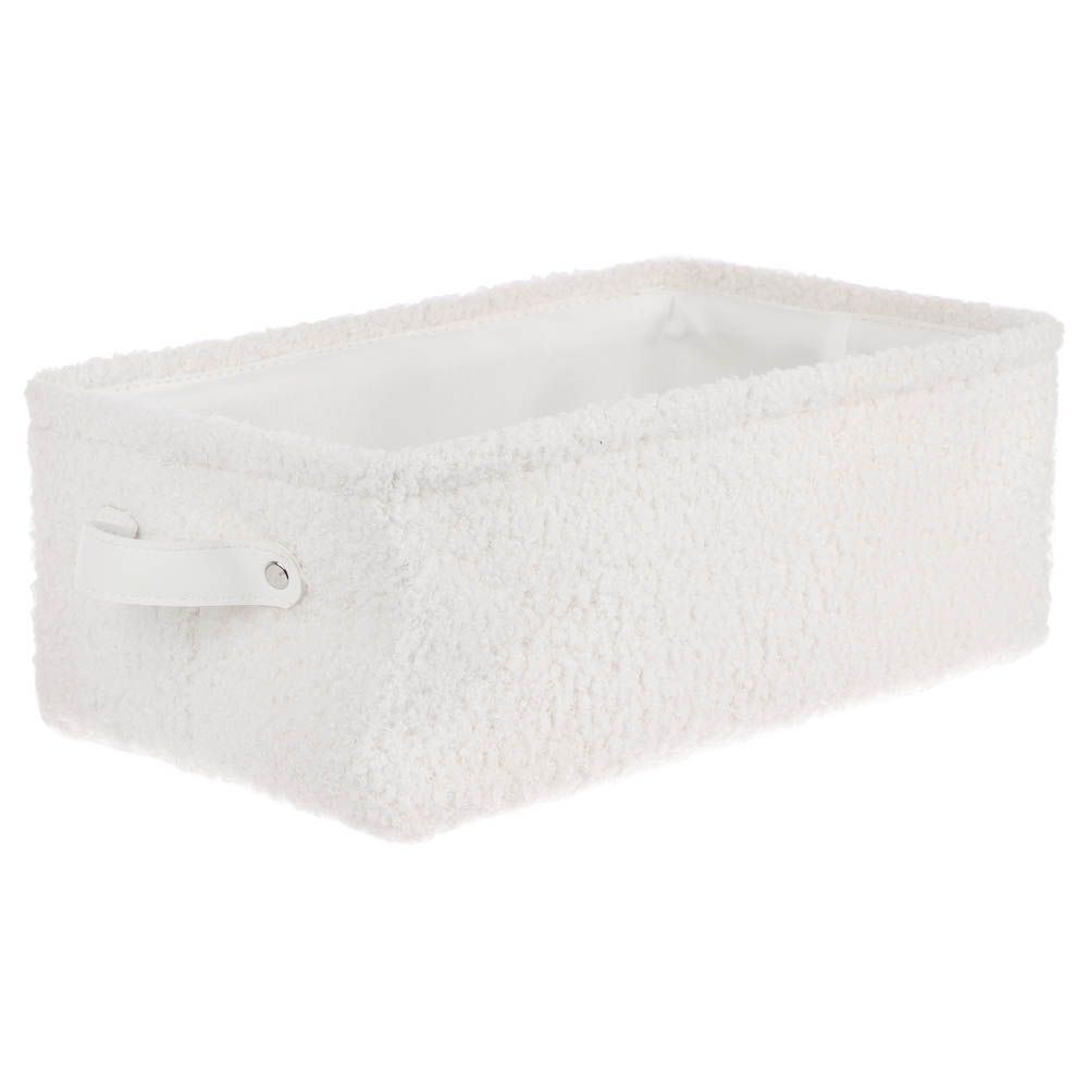 Корзина для хранения тм VETTA Букле, 30x20x12 см, тэдди ЭВА, подклад - полиэстер, цвет молочный, арт.№ 402-033