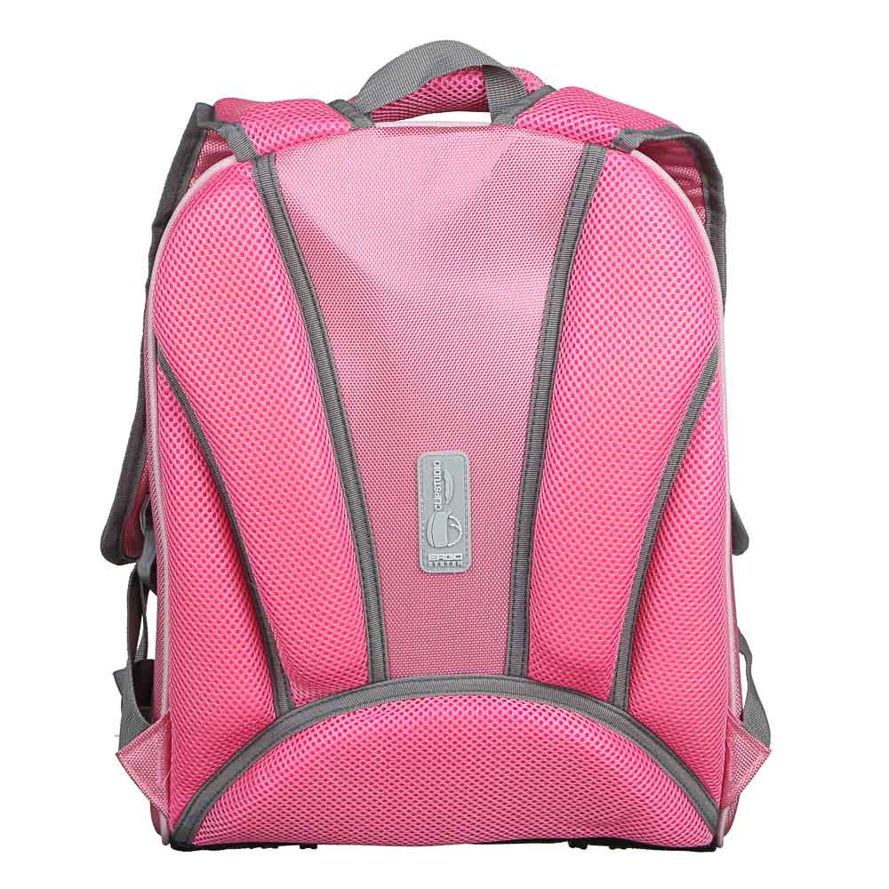 Рюкзак детский жесткий, 38x30x20см, 2 отделения, 2 кармана, эргономичная спинка, полиэстер, 4 диз., арт.№ 254-389