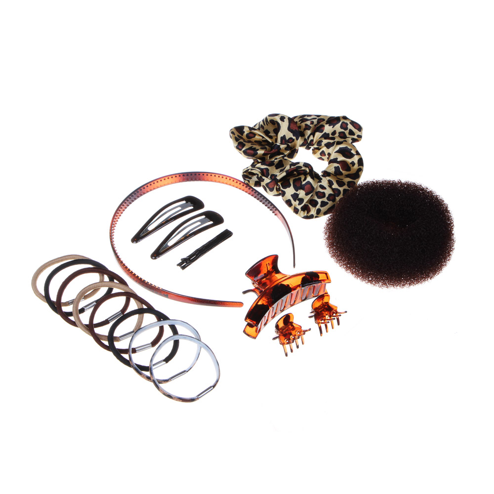 BERIOTTI Набор аксессуаров для волос 20 предметов, пластик, полиэстер, металл, 2 дизайна, ПР-21, арт.№ 316-356