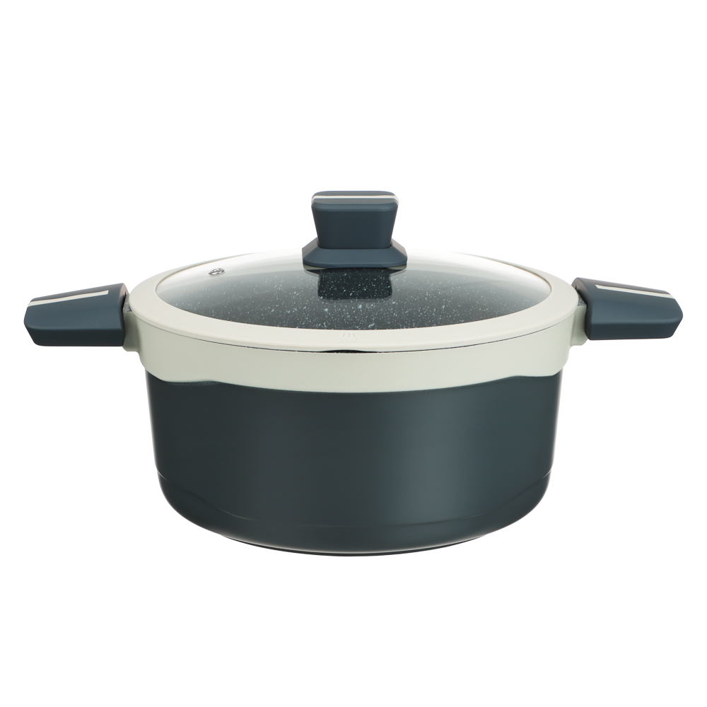 SATOSHI Кай Кастрюля с крышкой литая 4,5л, d24x12см, антипригарное покрытие, индукция, арт.№ 846-711