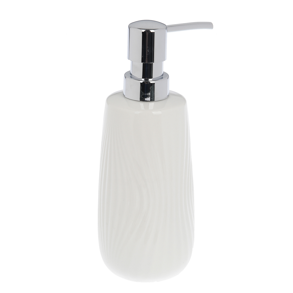 Диспенсер для жидкого мыла тм VETTA Тиволи, 240мл, керамогранит, белый, 7,3x7,3x18,5см, арт.№ 463-588